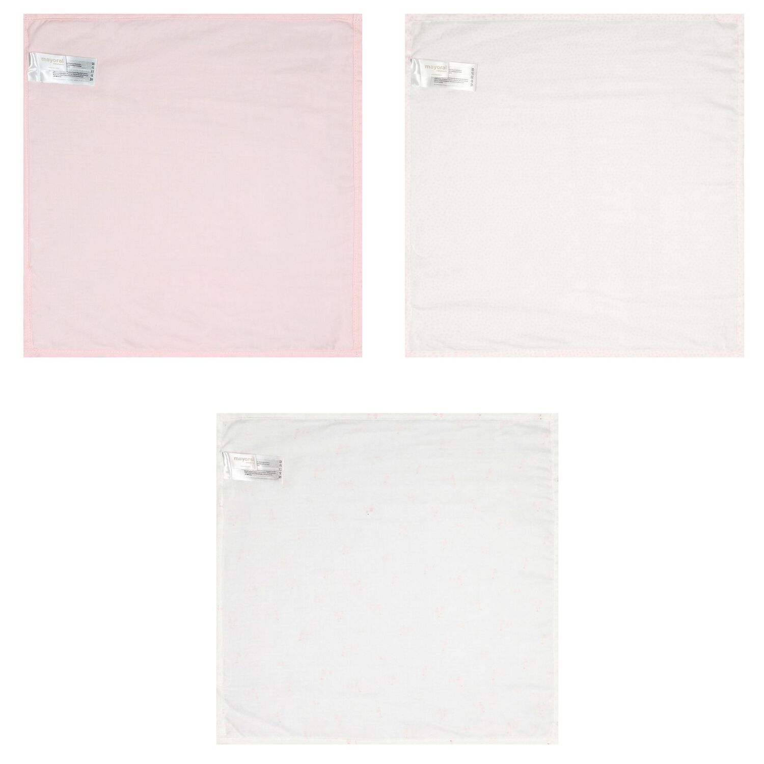Baby Girls Ivory & Pink Muslin Swaddles ( 3-Pack ), 3, hi-res
