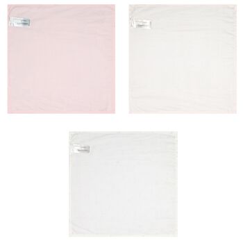 Baby Girls Ivory & Pink Muslin Swaddles ( 3-Pack )