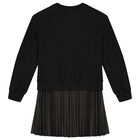 فستان للبنات بالشعار باللون الأسود, 1, hi-res