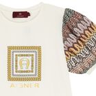 Girls Ivory Logo Dress, 1, hi-res