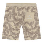 Younger Boys Beige Logo Shorts, 1, hi-res