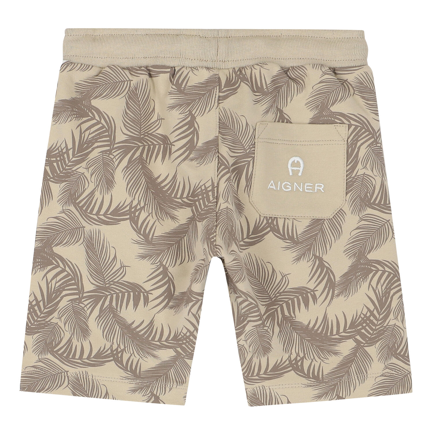 Younger Boys Beige Logo Shorts, 1, hi-res