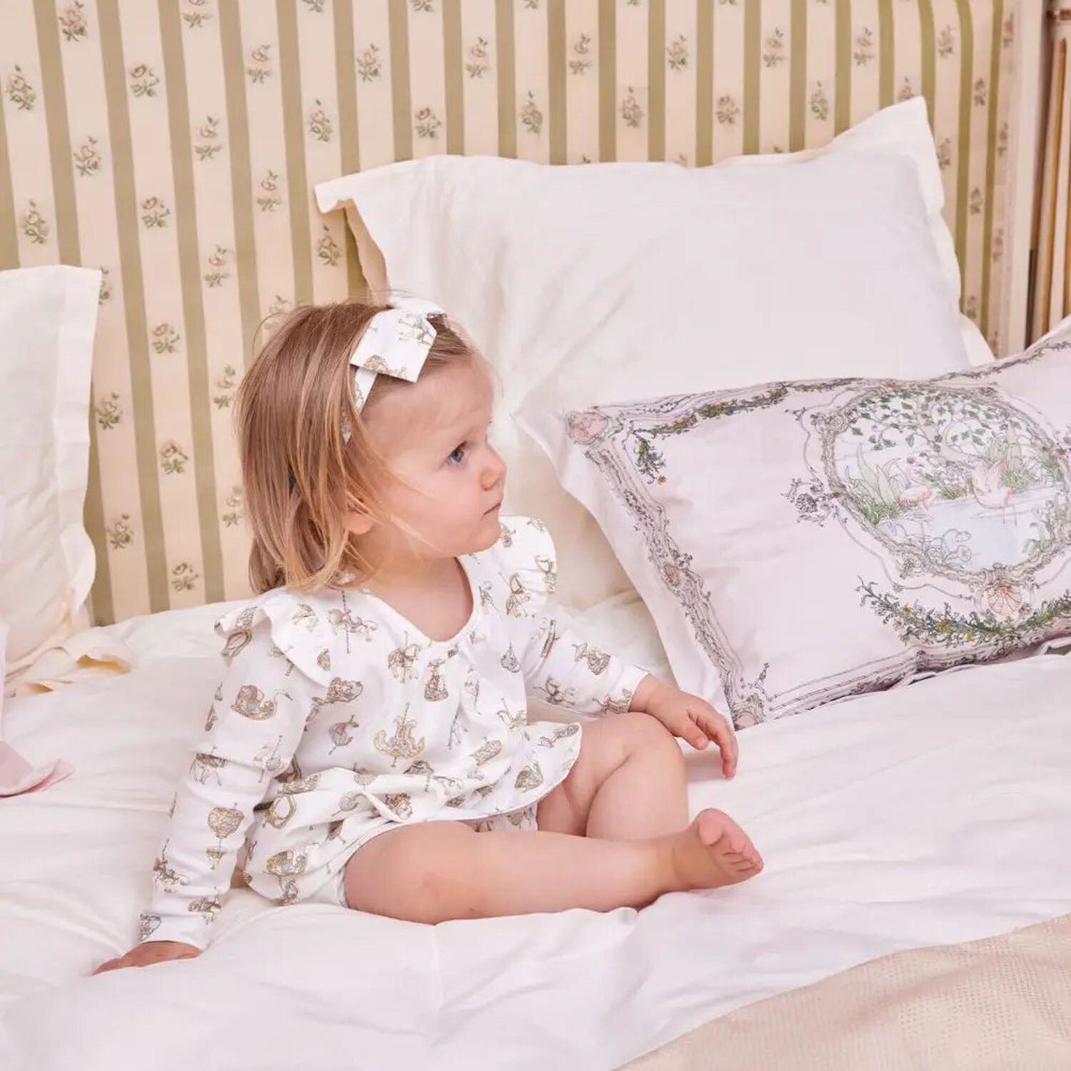 Baby Girls Ivory Carousel Baby Headband, 1, hi-res