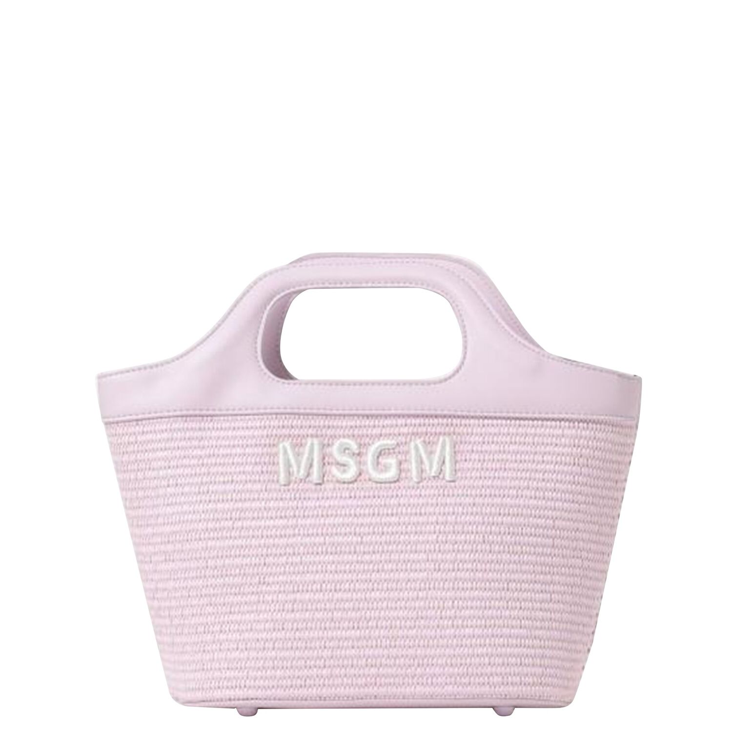 Girls Pink Straw Handbag, 3, hi-res