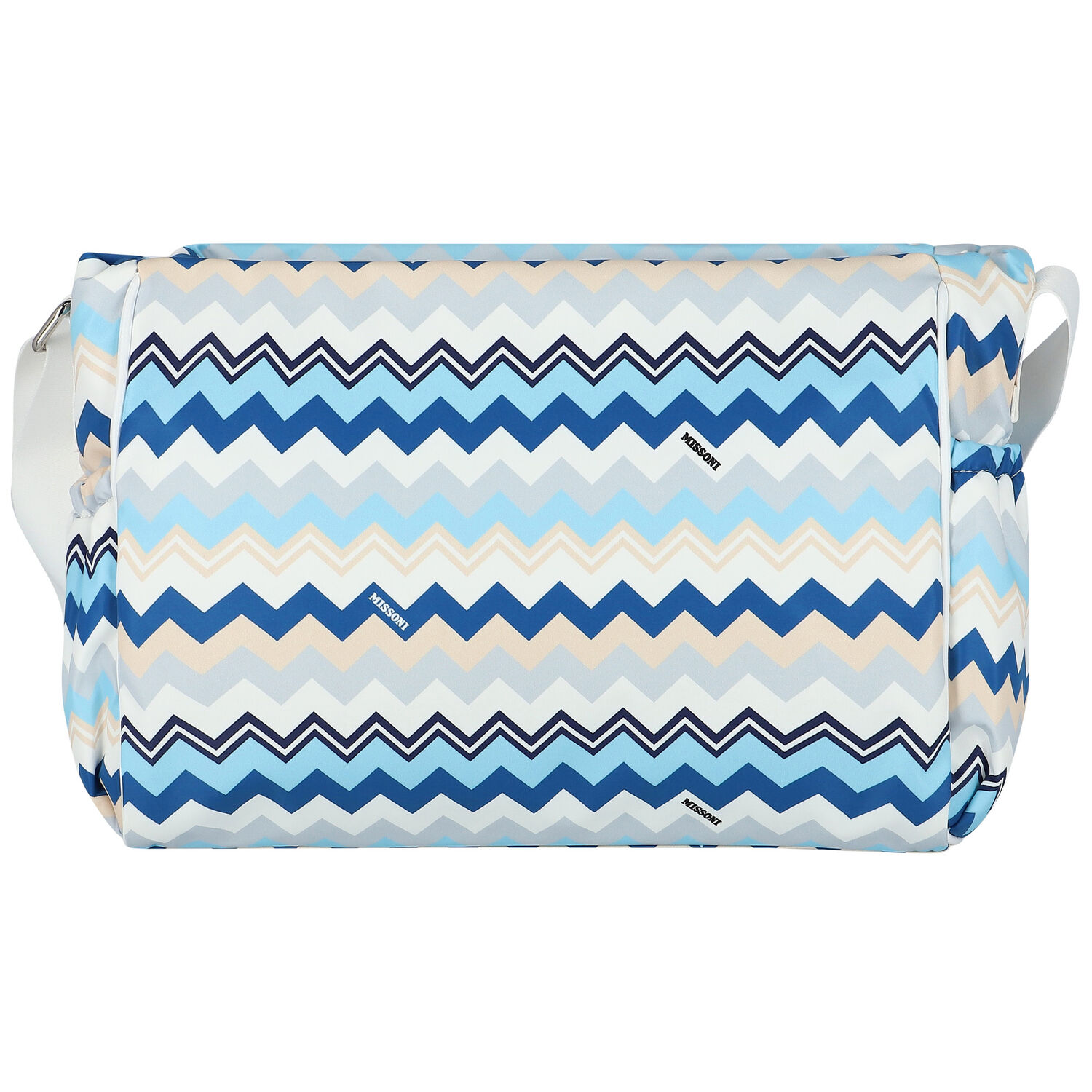 Blue & White Zigzag Baby Changing Bag, 1, hi-res image number null