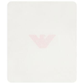 Baby Girls Ivory & Pink Logo Blanket