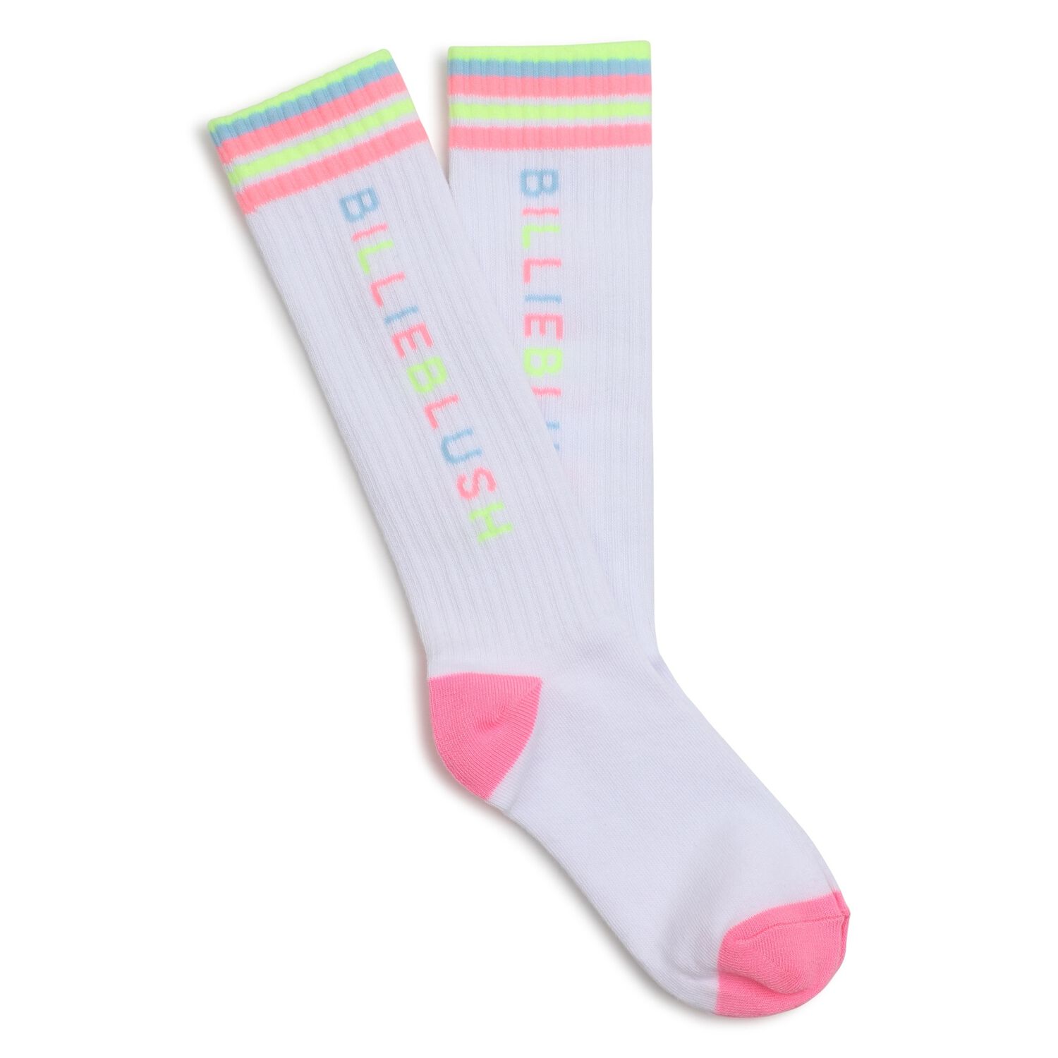 Girls White Logo Socks, 1, hi-res