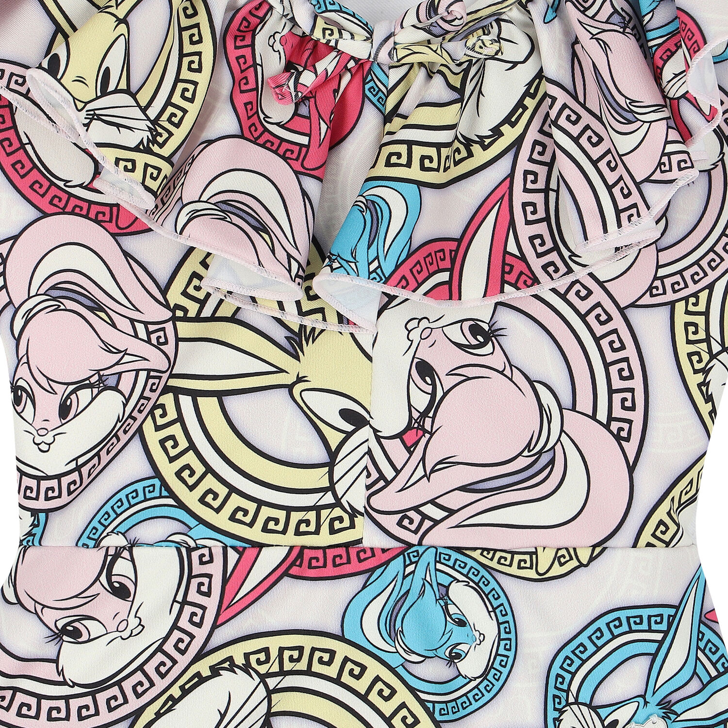 Girls Multi-Colored Bunny Swimsuit, 1, hi-res