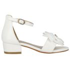 Girls Ivory Bow Sandals, 3, hi-res
