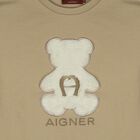 Girls Beige Faux Fur Teddy Bear Sweatshirt, 3, hi-res