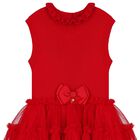 Girls Red Tulle Dress, 1, hi-res
