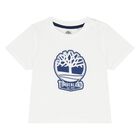 Younger Boys White Logo T-Shirt, 1, hi-res