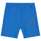 Boys Blue Logo Shorts, 1, hi-res