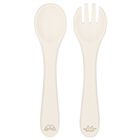 مجموعه ادوات مائده من السيليكون للاطفال بالشعار بشكل نجمه باللون العاجى , 1, hi-res