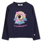 Girls Navy Blue Long Sleeve Top, 1, hi-res