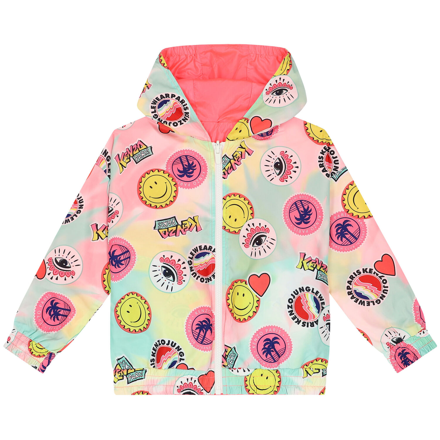 Girls Neon Pink Reversible Jacket, 1, hi-res
