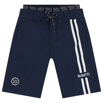 Boys Navy Blue Logo Shorts