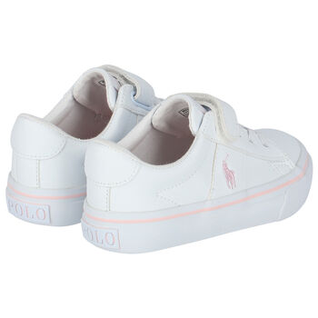 Girls White Logo Trainers