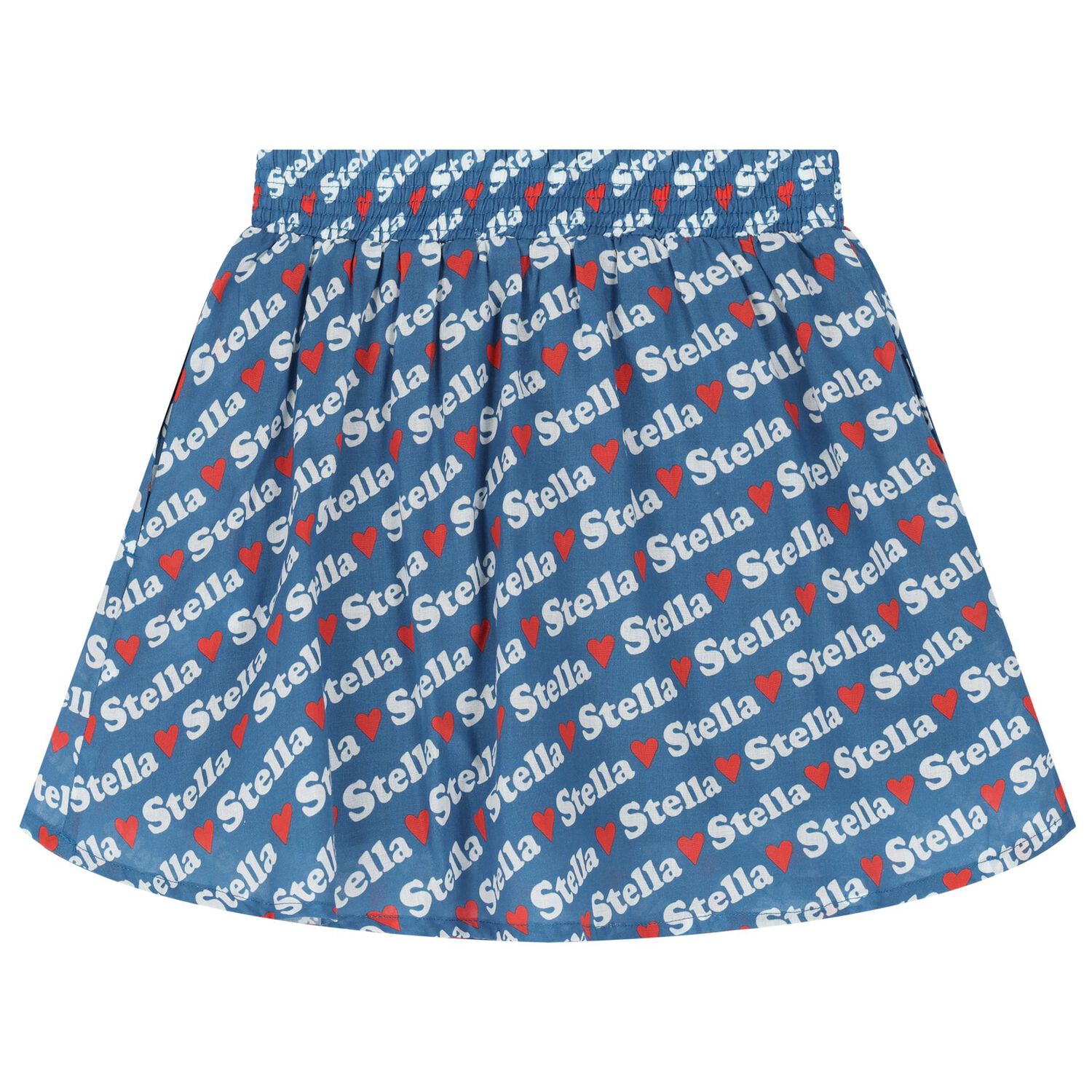 Girls Blue Logo Cotton Skirt, 1, hi-res image number null