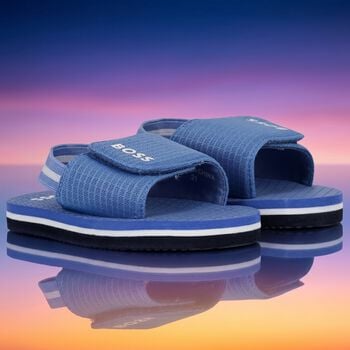 Boys Blue Logo Sandals