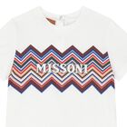 Younger Boys White & Blue Zig Zag T-Shirt, 1, hi-res