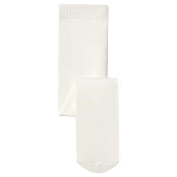 Younger Girls Ivory Logo Tights