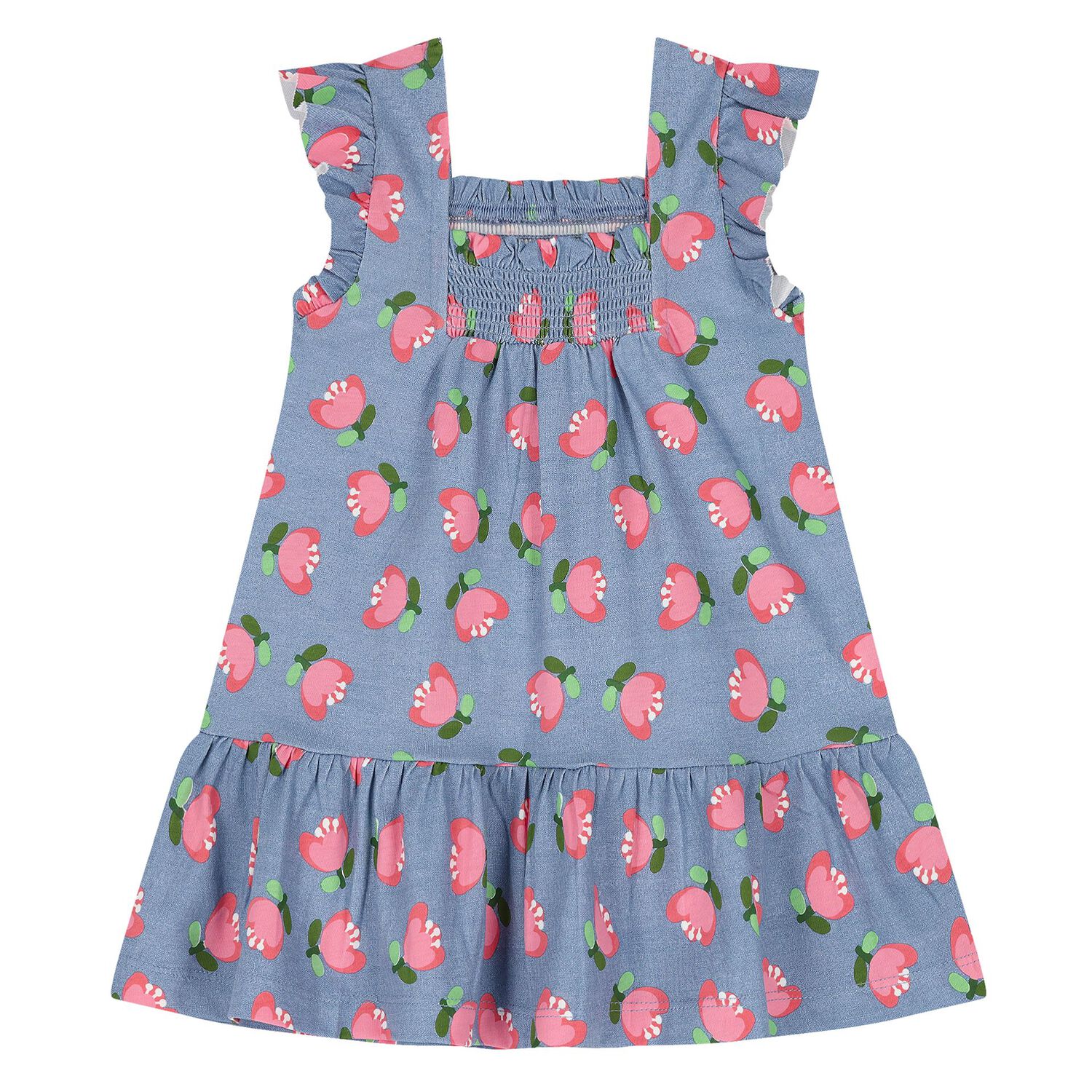 فستان بطبعة الزهور باللون البنفسجي  للبنات  , 1, hi-res