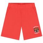 Boys Red Tiger Logo Shorts, 1, hi-res