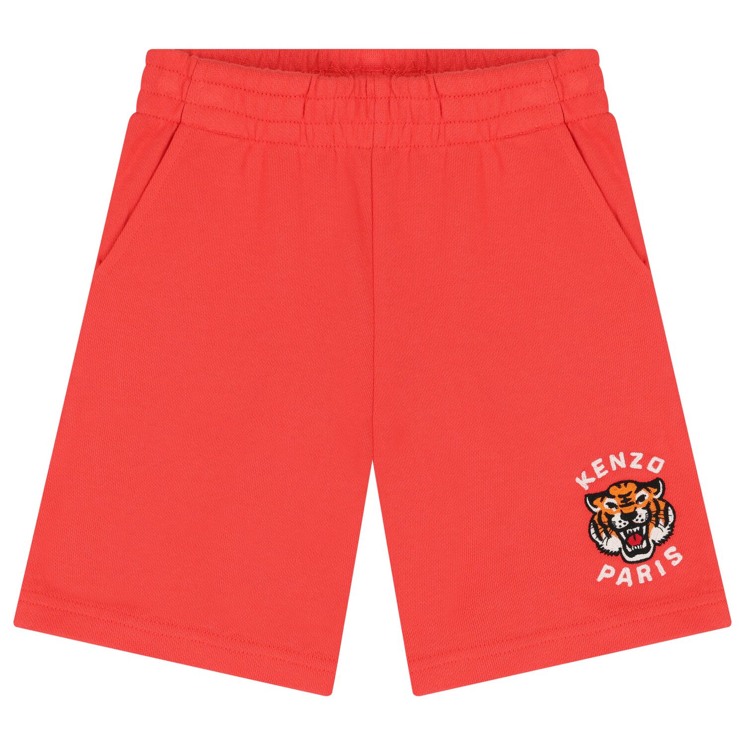 Boys Red Tiger Logo Shorts, 1, hi-res