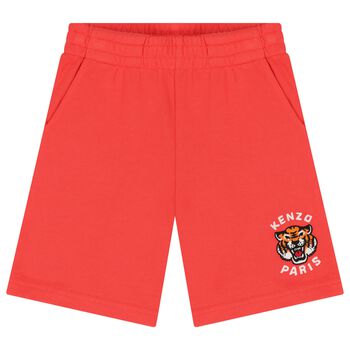 Boys Red Tiger Logo Shorts