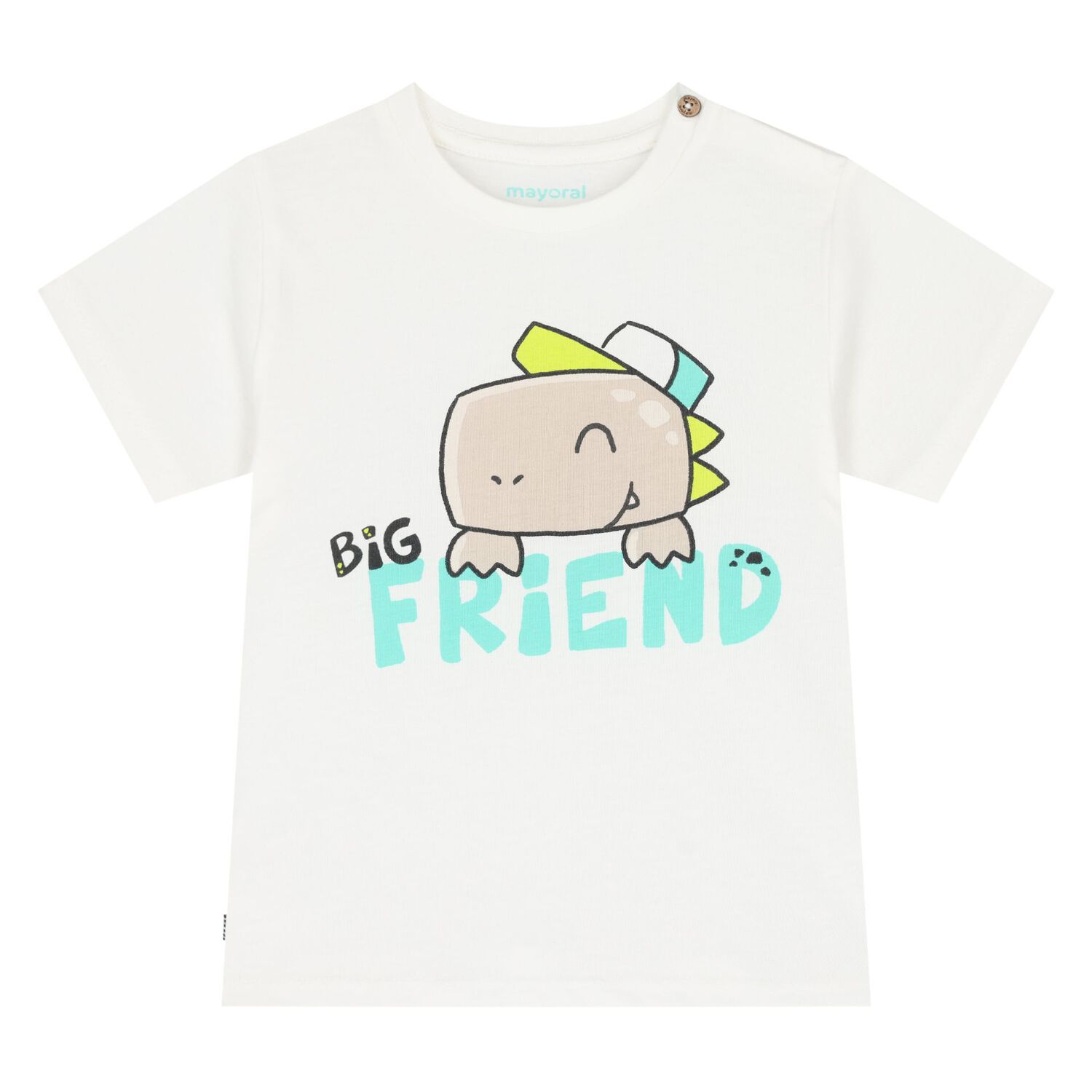 طقم شورت أولاد بطبعة ديناصور باللون الأبيض والبيج, 2, hi-res