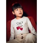 Girls Ivory Long Sleeeve & Scrunchie Set, 2, hi-res