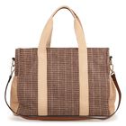 Beige Houndstooth Check Baby Changing Bag ( 41cm ), 1, hi-res