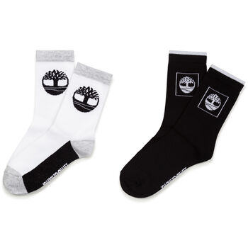 Boys White & Black Logo Socks