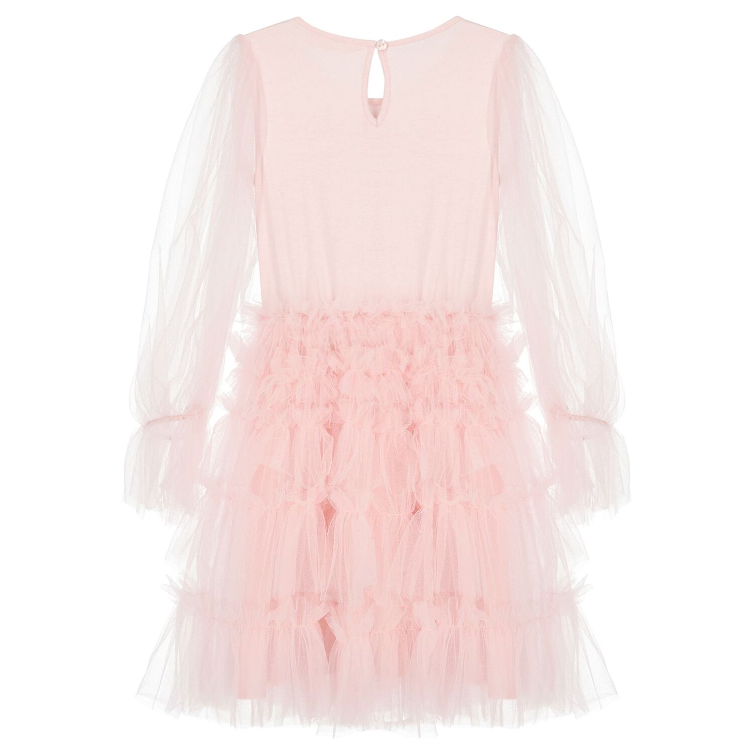 Girls Pink Embellished Tulle Dress, 1, hi-res