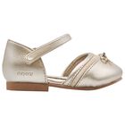 Younger Girls Gold Logo Shoes, 1, hi-res