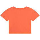 Girls Orange Logo T-Shirt, 2, hi-res