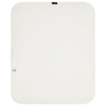 بطانيه بنات بشكل حقيبه بالشعار باللون العاجى 