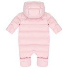 Baby Girls Pink Logo Snowsuit, 2, hi-res