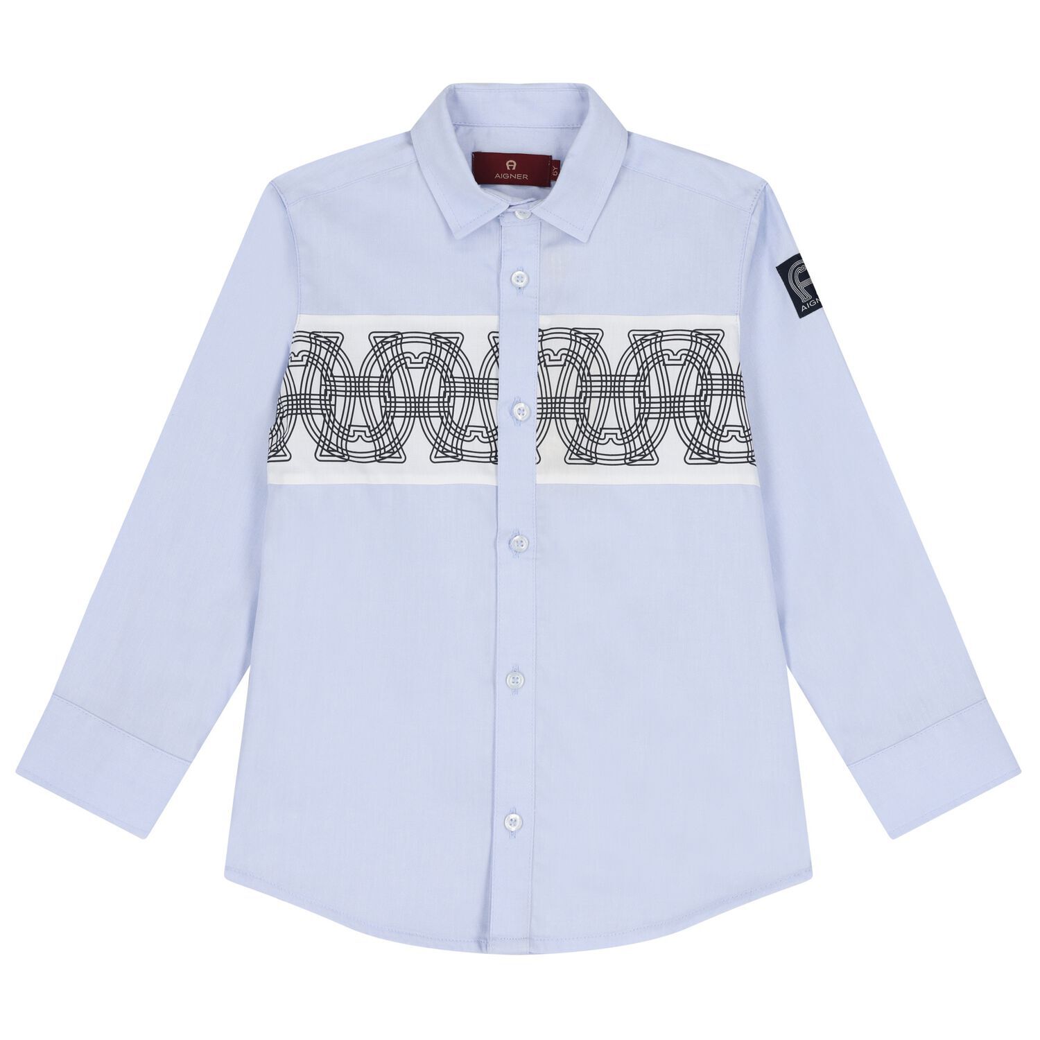 Boys Blue Logo Shirt, 1, hi-res