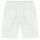Boys White Logo Chino Shorts, 1, hi-res
