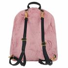 Girls Pink Faux Fur Backpack, 1, hi-res
