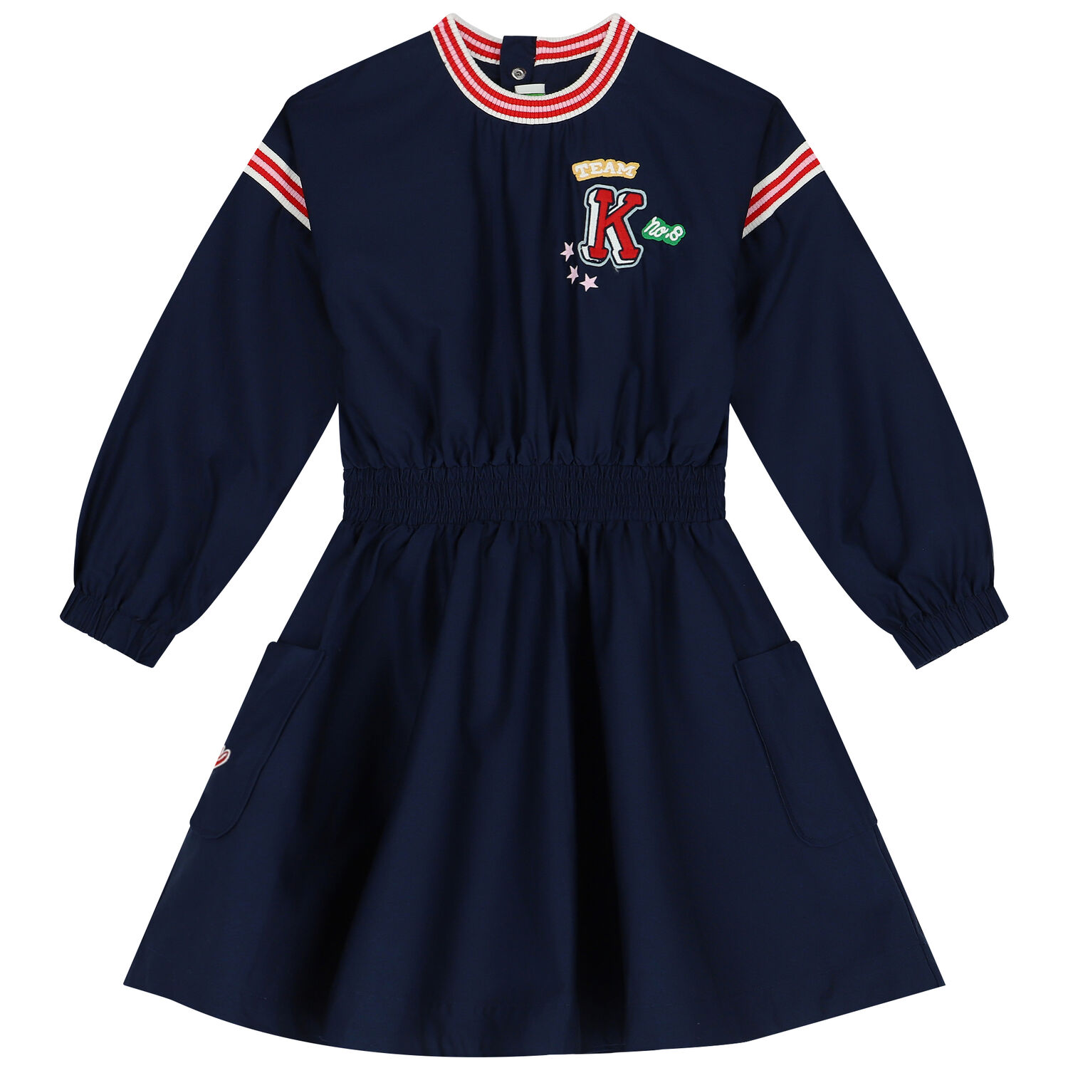 Girls Navy Blue Logo Dress, 1, hi-res
