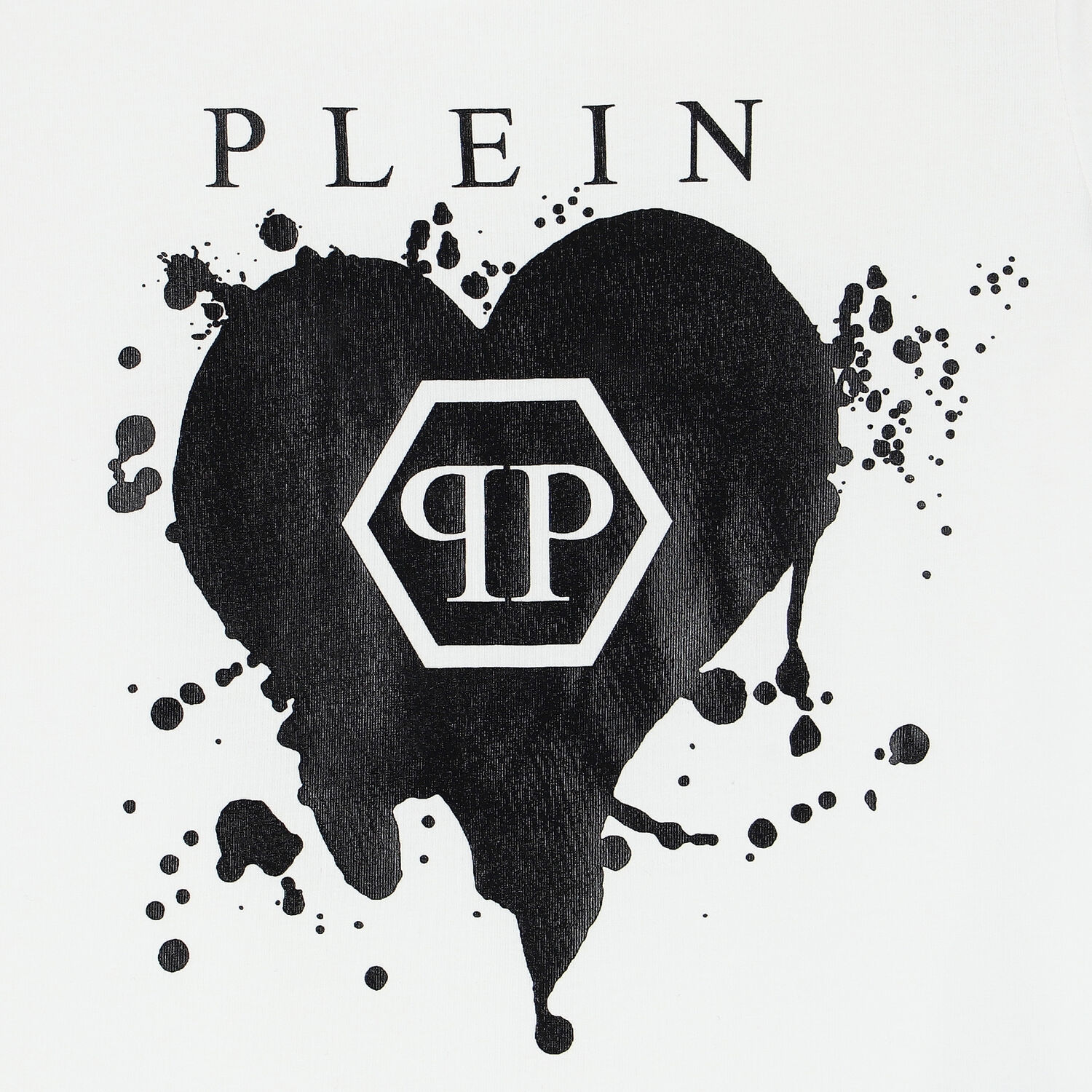 تيشيرت بالشعار باللون الأبيض والأسود للبنات , 1, hi-res