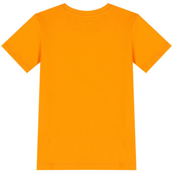 Boys Orange Teddy Bear Logo T-Shirt
