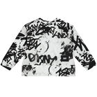 Girls White & Black Graffiti Logo Dress Set, 1, hi-res