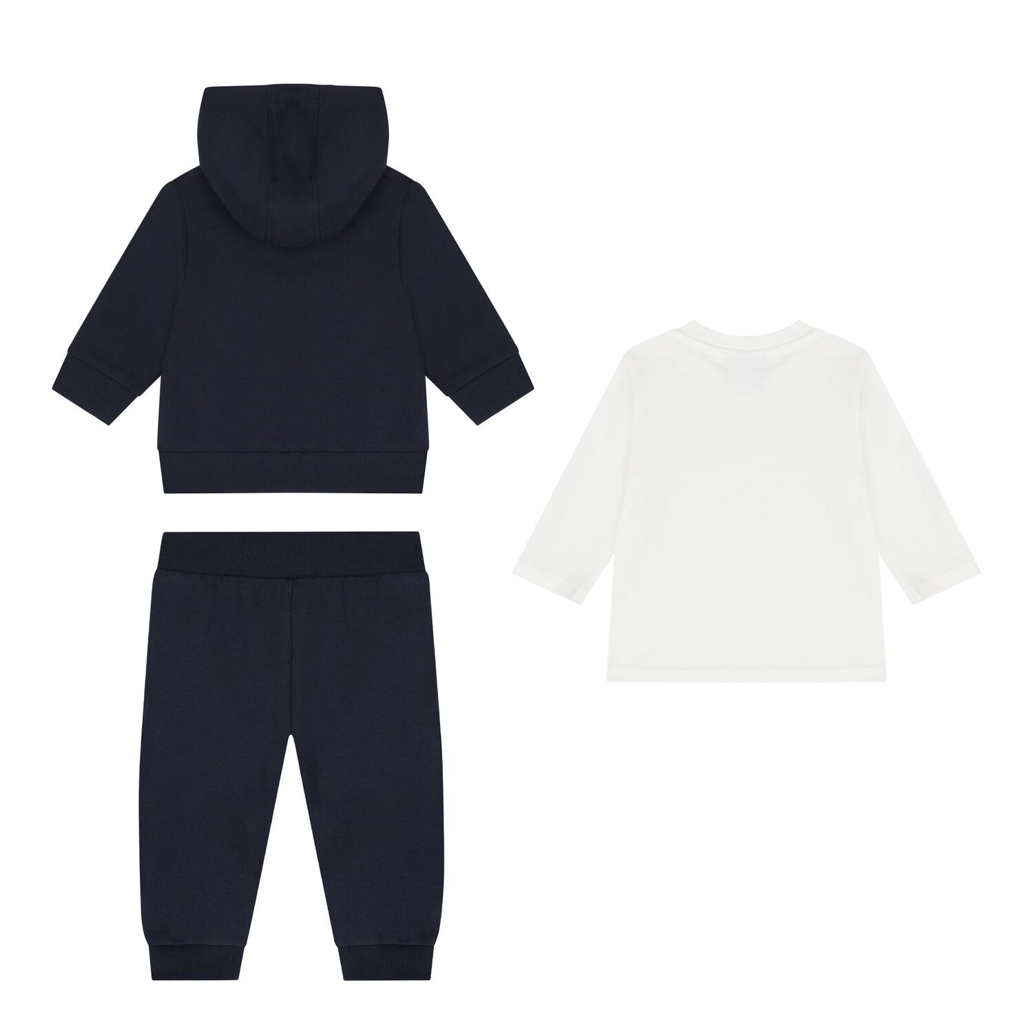 Baby Boys Navy Blue & White Logo Tracksuit Gift Set, 2, hi-res