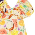 Girls Multi-Coloured Fruits Dress, 1, hi-res