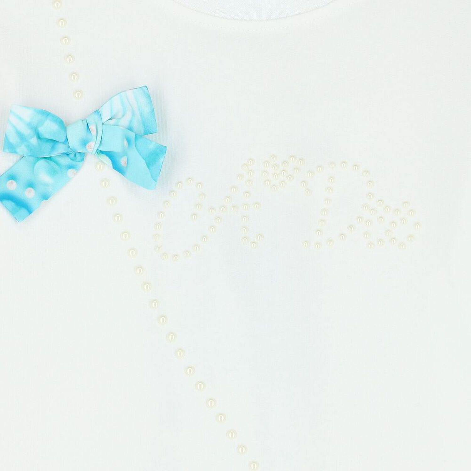 Girls White & Blue Logo Bag Leggings Set, 1, hi-res