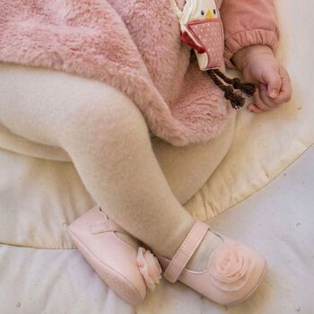 Baby Girls Pink Flower Pre Walker Shoes